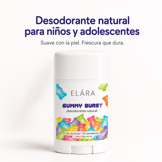 ELÁRA Gummy Burst Desodorante Natural para Niños y Adolescentes
