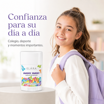 ELÁRA Gummy Burst Desodorante Natural para Niños y Adolescentes